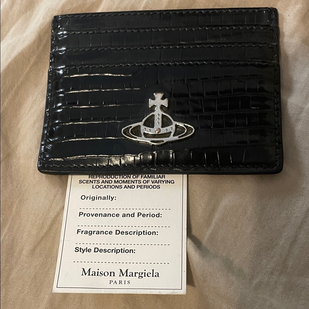 Maison Martin Margiela Black Croc-Embossed Card Holder